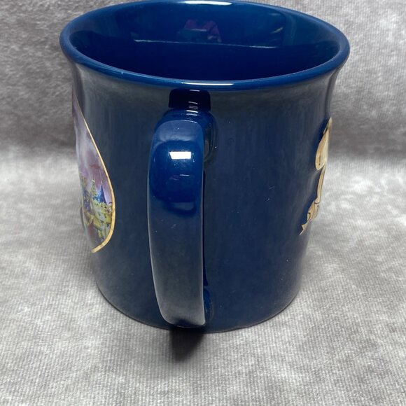 Disneyland 50th Anniversary Blue Ceramic Mug With Castle & Gold Mickey Design 3D - Picture 8 of 10